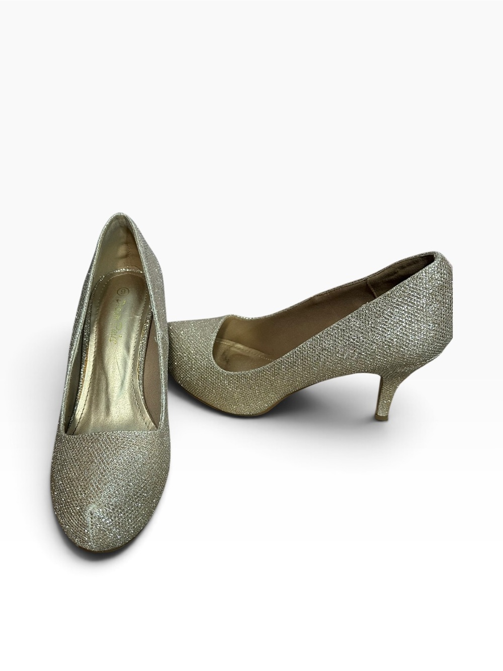 Dream Pairs Gold Glitter Kitten Heel Pumps